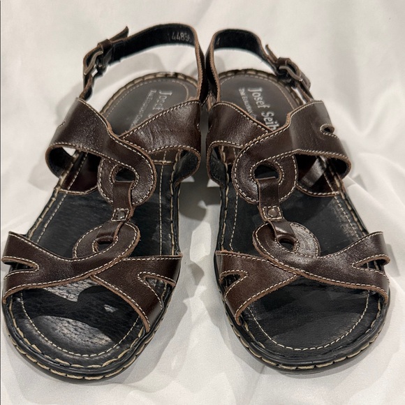 Josef Seibel Brown Leather Slingback Sandals | Comfort Walking Sandals | Size 8 - Picture 2 of 5